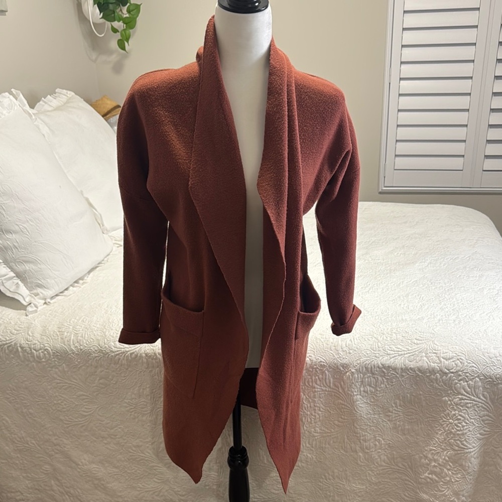 Rust Open Front Cardigan